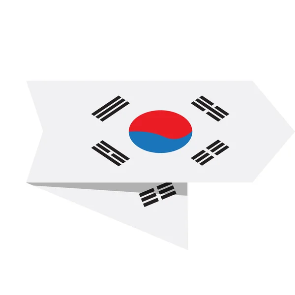 Bandera de Corea del Sur en una etiqueta — Vector de stock