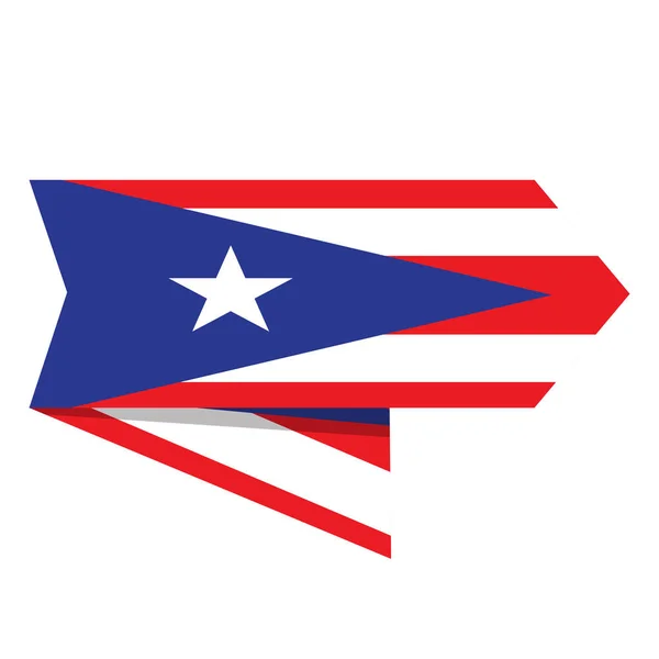 Flag of Puerto Rico on a label — Stock Vector