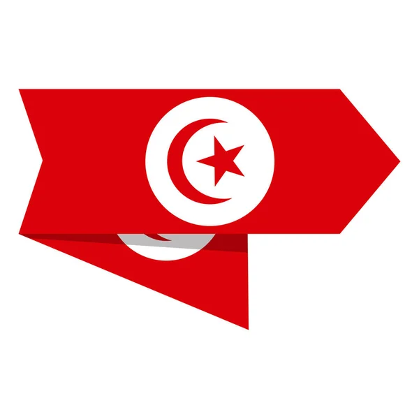 Flagge der Tunisen auf einem Etikett — Stockvektor