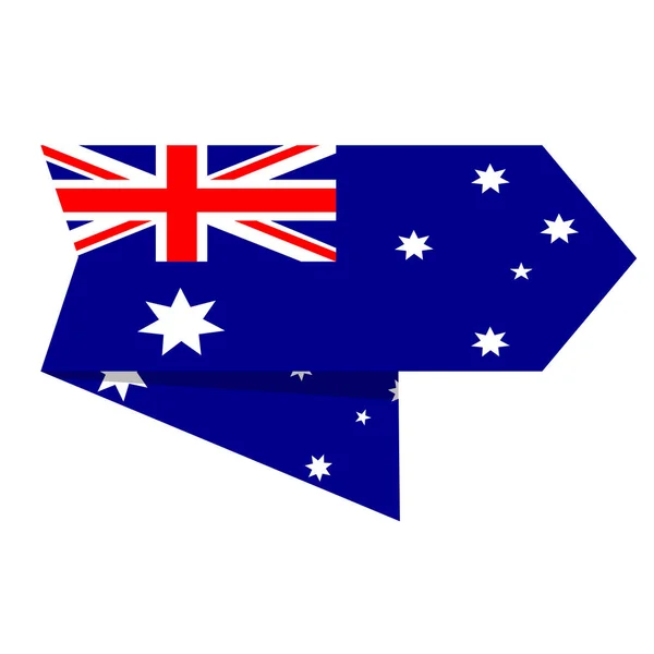 Bandera de Australia en una etiqueta — Vector de stock