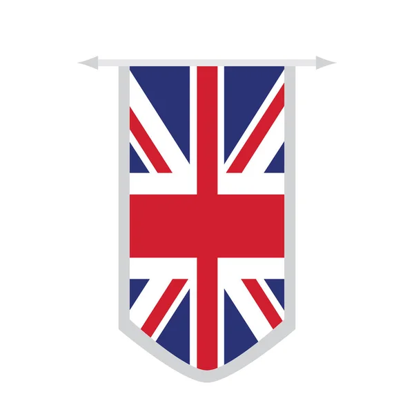 Flagge Des Vereinigten Königreichs Auf Einem Banner Vektor Illustration Design — Stockvektor