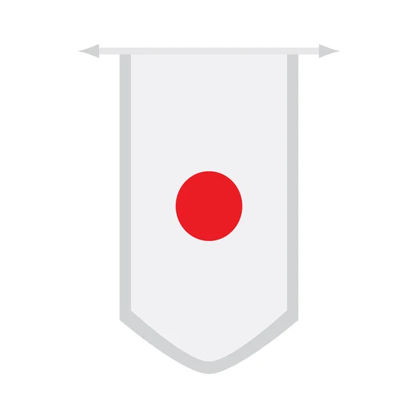 Drapeau du Japon sur une bannière — Image vectorielle