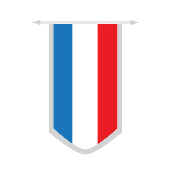 Bandeira da França em uma bandeira — Vetor de Stock