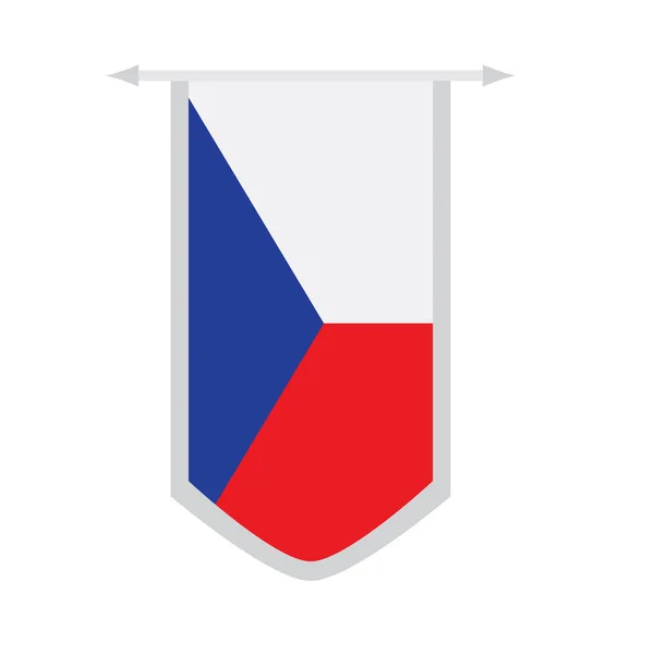 Bandeira da República Checa em uma bandeira — Vetor de Stock