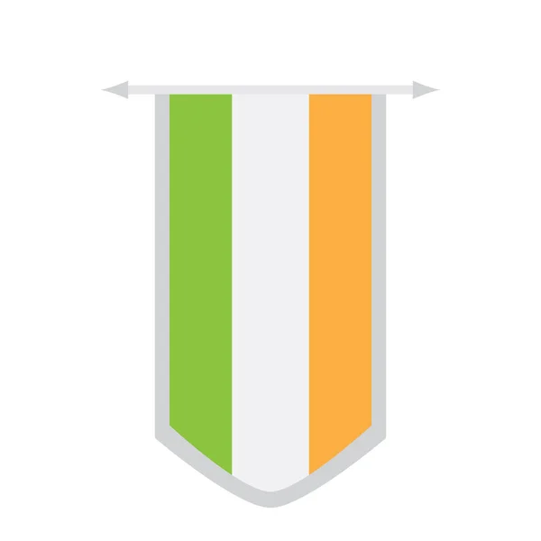 Bandeira da Irlanda em uma bandeira — Vetor de Stock