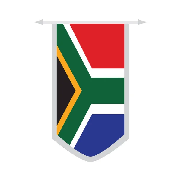 Drapeau de l'Afrique du Sud sur une bannière — Image vectorielle