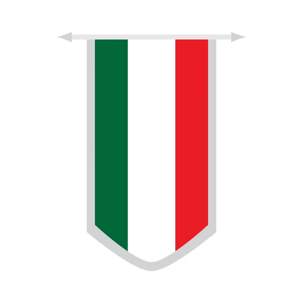Bandeira da Itália em uma bandeira —  Vetores de Stock