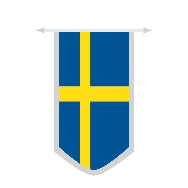 Bandeira Suécia Uma Bandeira Desenho Ilustração Vetorial —  Vetores de Stock
