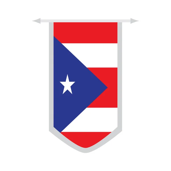 Flag of Puerto Rico on a banner — Stock Vector