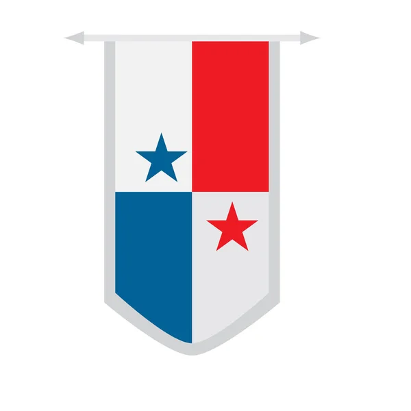 Bandeira do Panamá em uma bandeira — Vetor de Stock