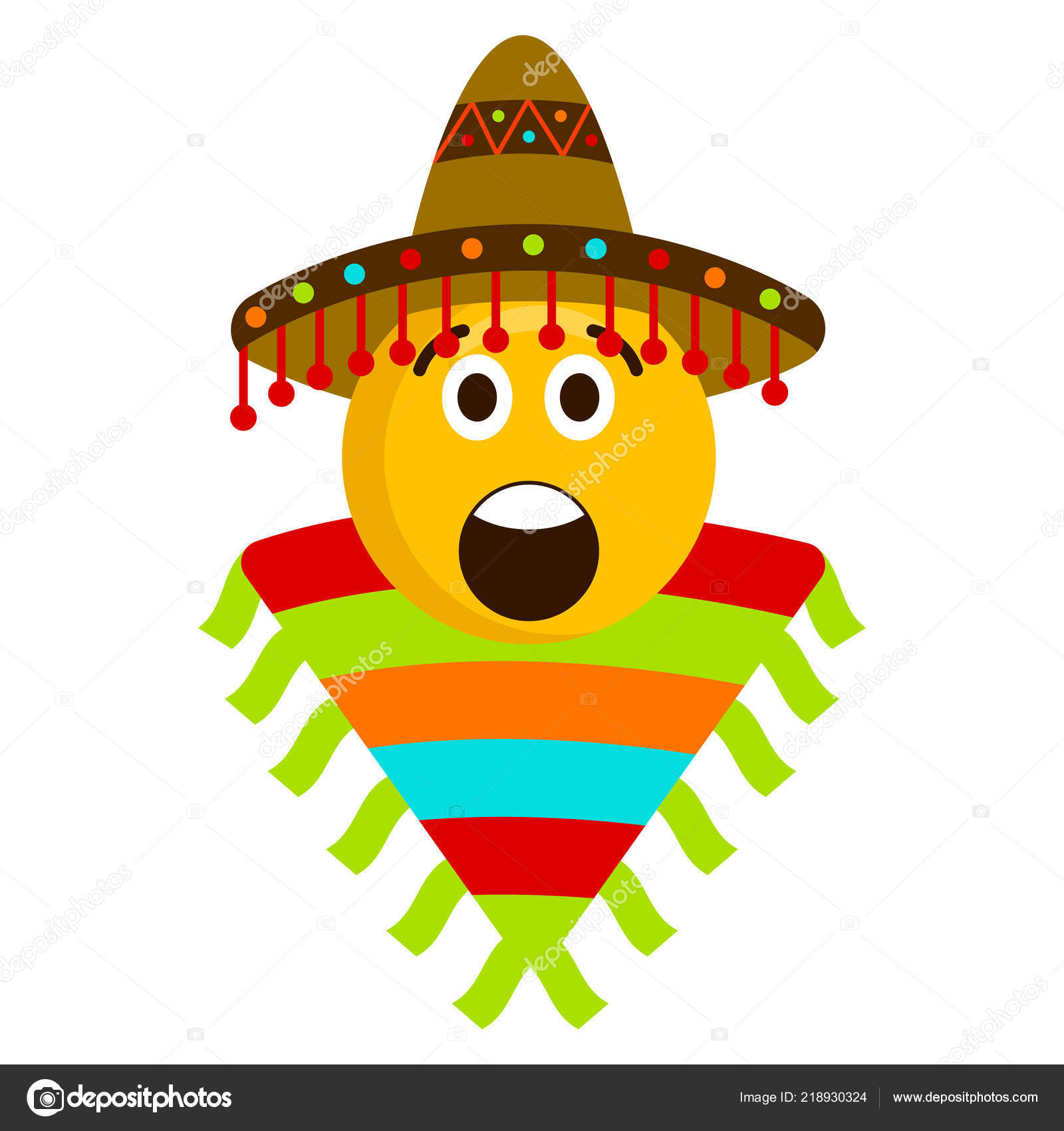Überrascht Emoji mit einem mexikanischen Hut — Stockvektor © JoKalar01