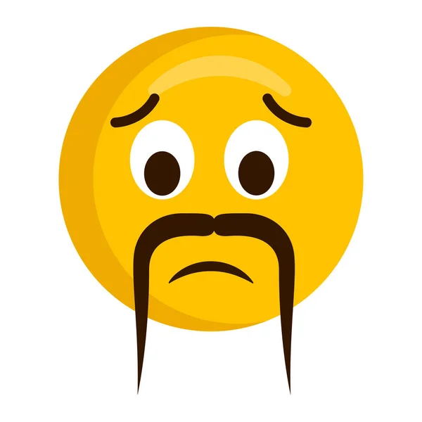 悲伤的 emoji 表情与胡子 — 图库矢量图片
