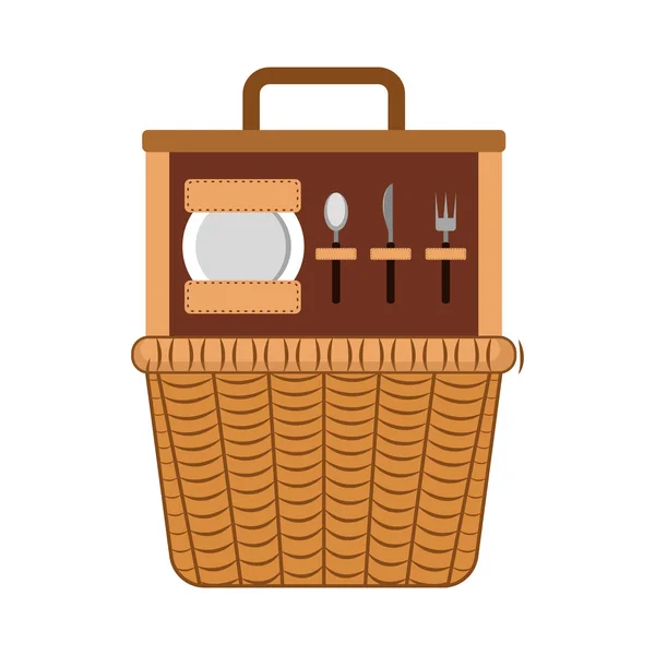 Icono de cesta de picnic vacía — Vector de stock