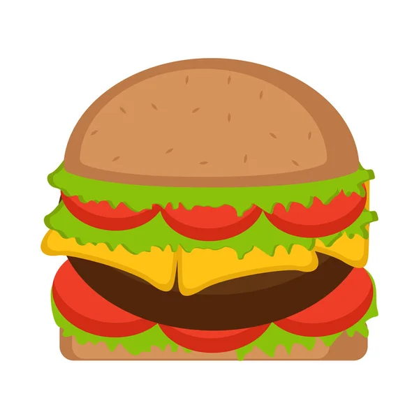 Ícone de hambúrguer isolado. Fast food — Vetor de Stock