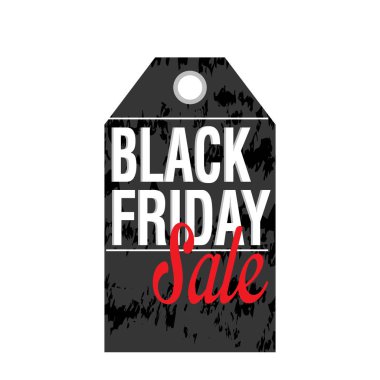 İzole siyah Cuma etiket