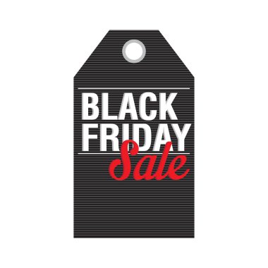 İzole siyah Cuma etiket