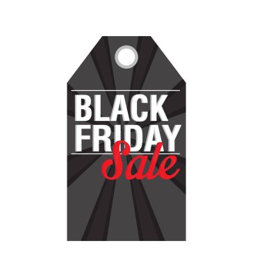 İzole siyah Cuma etiket