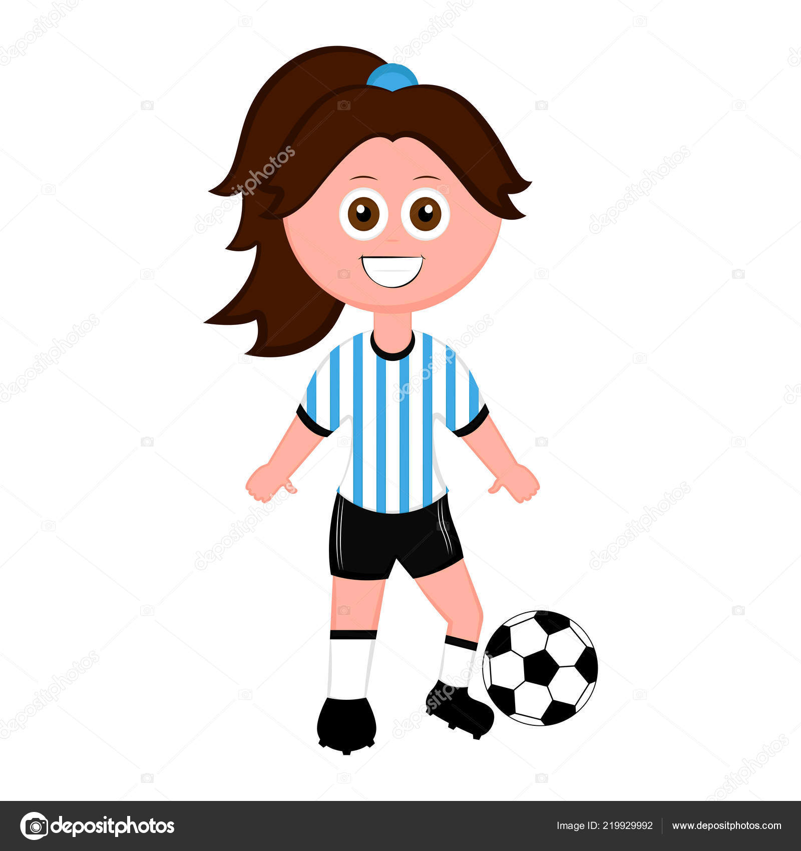 Fußballerin mit einem Fußballball Stock-Vektorbild von ©JoKalar01 219929992, image size:1600x1700