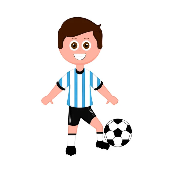 Giocatore di calcio con un pallone da calcio — Vettoriale Stock