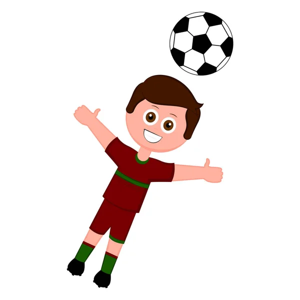 Gardien de but de football avec un ballon de football — Image vectorielle