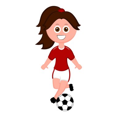 Bir futbol topu ile kadın futbol oyuncusu