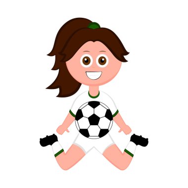 Bir futbol topu ile kadın futbol oyuncusu