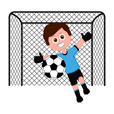 İzole erkek futbol kalecisi