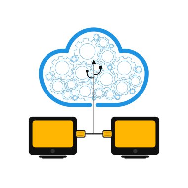 Bulut teknoloji için bağlı bilgisayar çiftine ait
