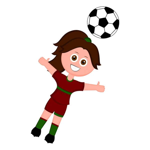 Portiere di calcio femminile con pallone da calcio — Vettoriale Stock