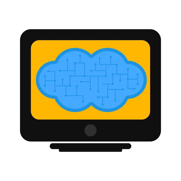 Computer screen with cloud technology — Stock Vector