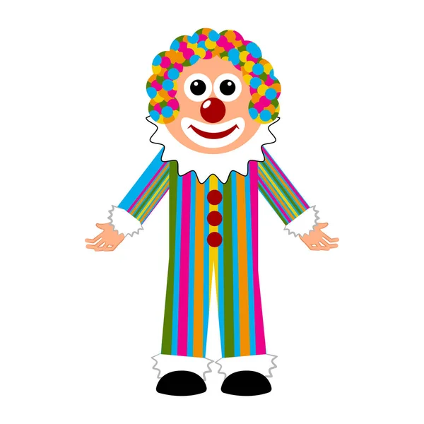 Clown circo felice isolato — Vettoriale Stock
