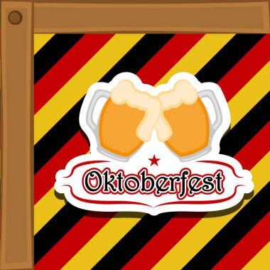 Bira bardağı ve bir etiket ile dokulu arka plan