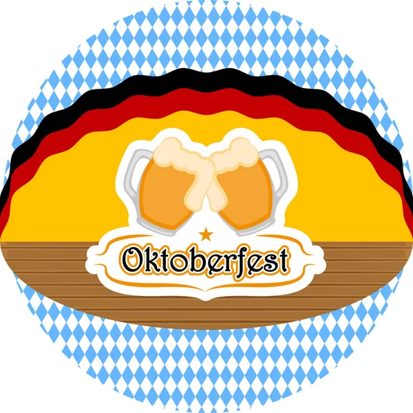 Etiqueta texturizada con la bandera de Alemania y cervezas — Vector de stock