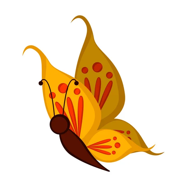 Ícone de borboleta bonito isolado — Vetor de Stock