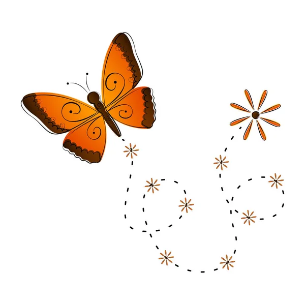Мила піктограма метелика, що літає — стоковий вектор