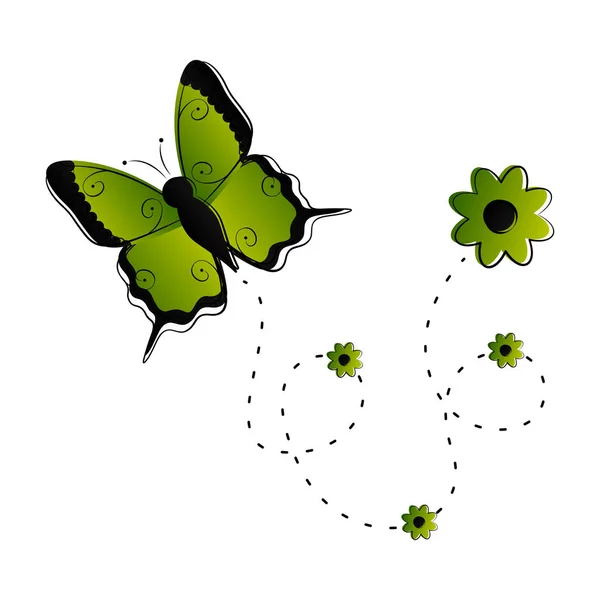 Mariposa linda vuelo icono — Vector de stock