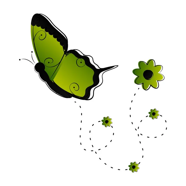 Mariposa linda vuelo icono — Vector de stock