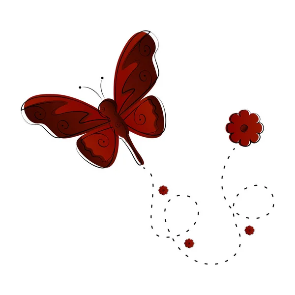 Icône vol papillon mignon — Image vectorielle