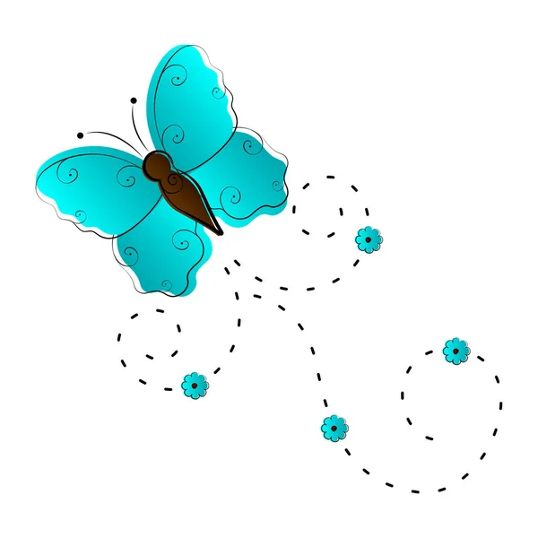 Cute butterfly flying icon — Stock Vector