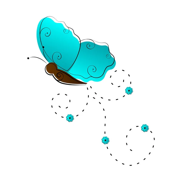 Милая икона летящей бабочки — стоковый вектор