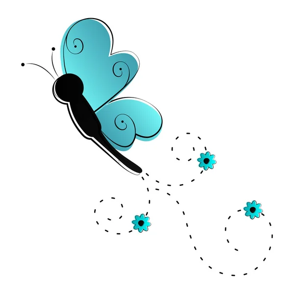 Mariposa linda vuelo icono — Vector de stock