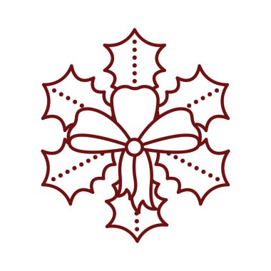 İzole Noel holly yaprak simgesi