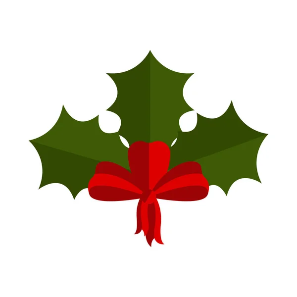 Geïsoleerde kerst holly blad pictogram — Stockvector