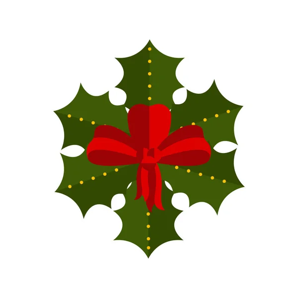 Geïsoleerde kerst holly blad pictogram — Stockvector