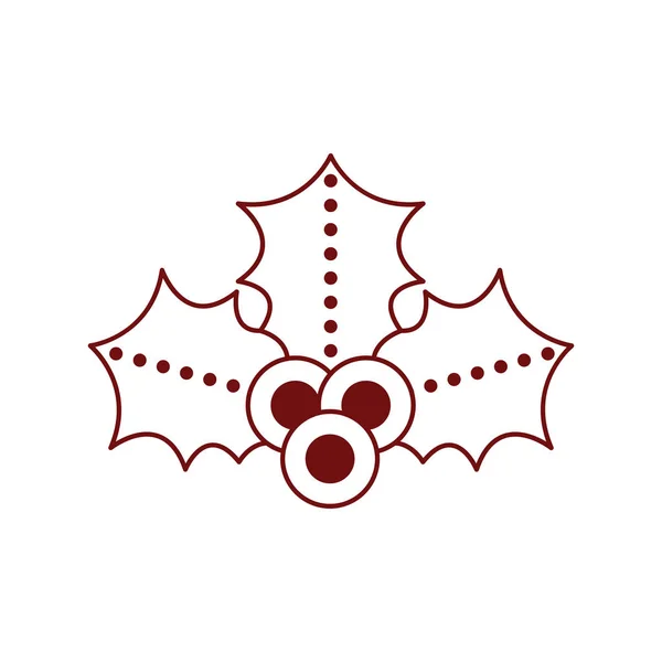 Icono de hoja de acebo de Navidad aislado — Vector de stock