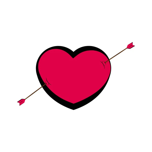 Herzform mit einem Pfeil. Valentinstag — Stockvektor