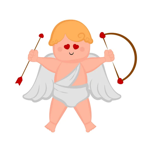 Ładny amorek chłopak ikona z łukiem i strzałami — Wektor stockowy