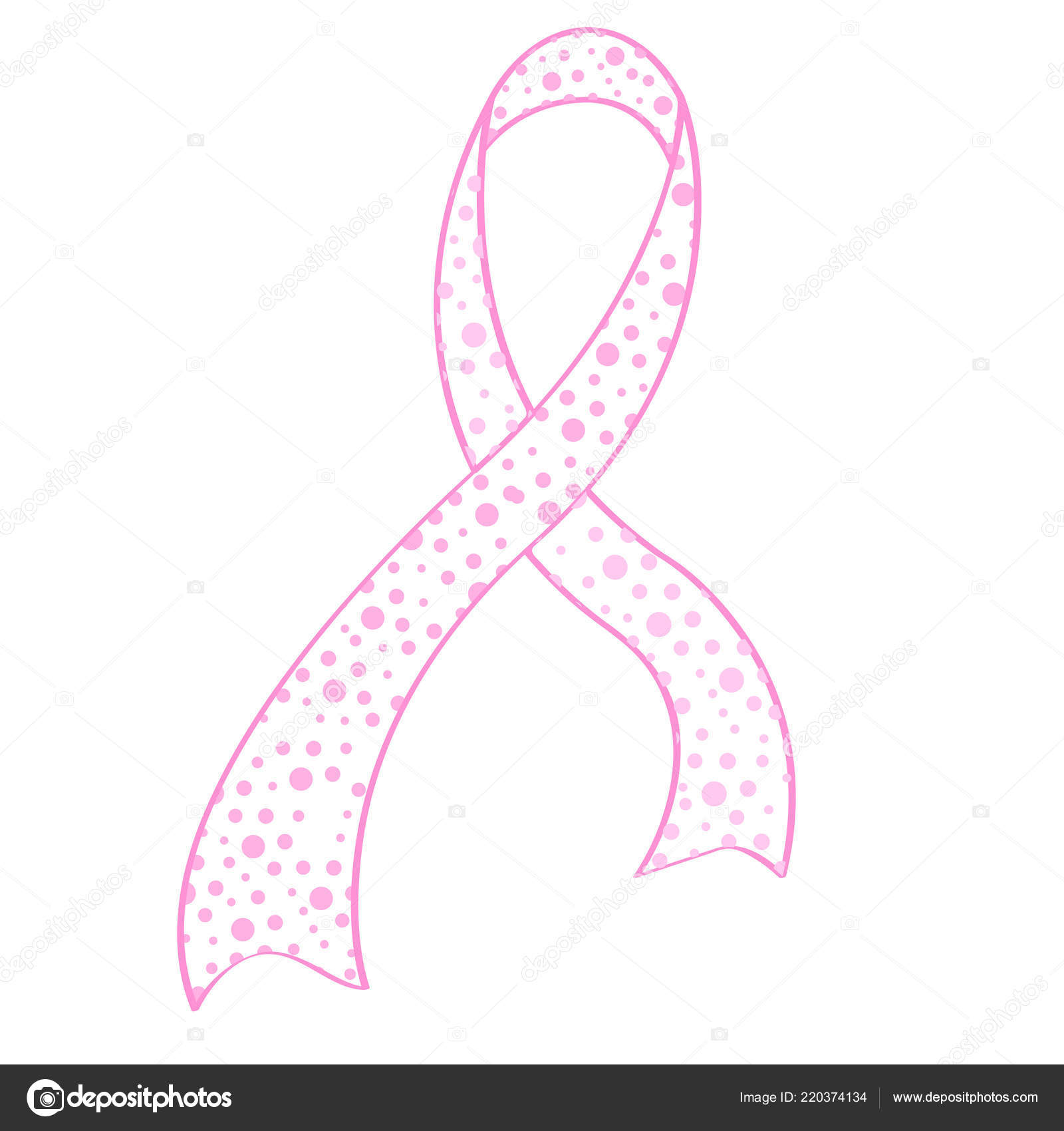 photo Outline Breast Cancer Ribbon Vector depositphotos