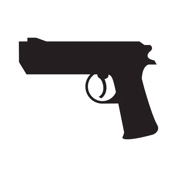 Sílhueta de ícone de arma isolada — Vetor de Stock