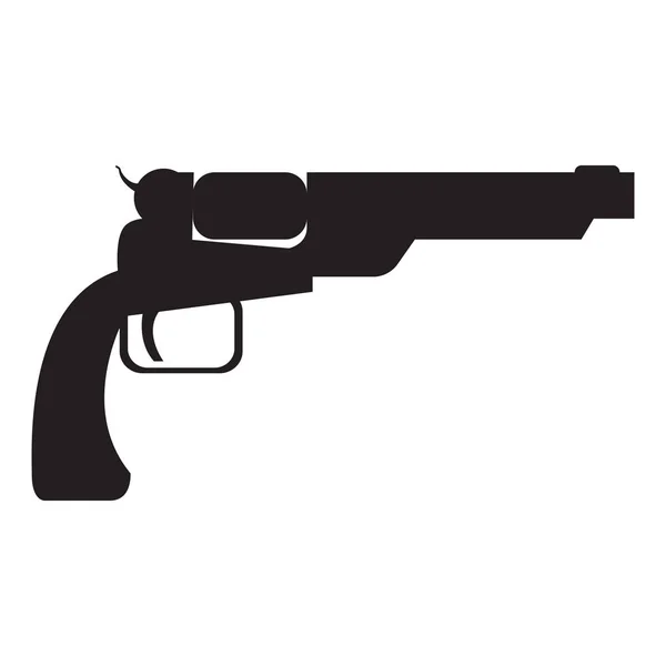 Sílhueta de ícone de arma isolada — Vetor de Stock